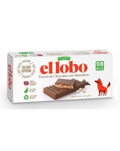 Turrón de chocolate con almendras - El Lobo - 250 g
