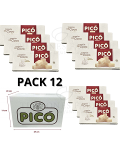 CAJA DE 12 UNIDADES DE TURRON DE COCO PICO 200 GRS