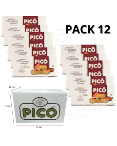CAJA DE 12 UNIDADES DE TURRON DE CREMA CATALANA PICO 200 GRS