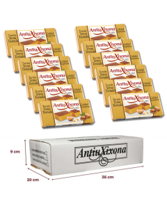 Caja de 12 unidades de Turrón de Yema Tostada 200g Antiu Xixona etiqueta blanca