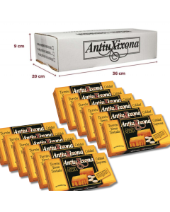 Caja de 12 unidades de Turrón de Yema Tostada Antiu Xixona Etiqueta Negra 200g