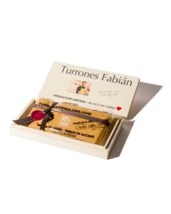 Turrón de Jijona Gourmet 74% en caja de madera a color - Turronesydulces.com - 300g.