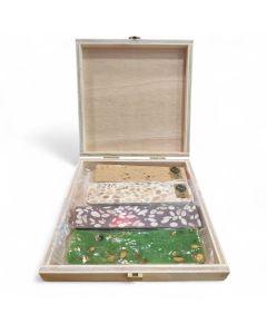 Estuche madera de 4 miniturrones de 100g