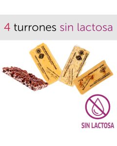 pack 4 turrones sin lactosa Jijona Alicante piedra turronico