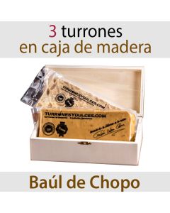 Lote de 3 Turrones en Caja de Madera