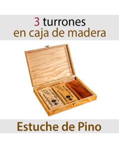 Lote de 3 Turrones en Caja de Madera
