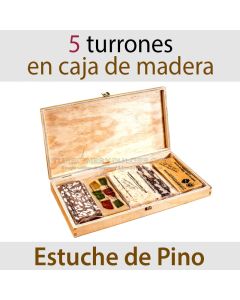 Lote de 5 Turrones en Caja de Madera