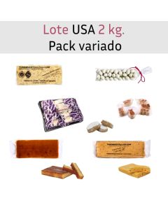 Lote especial USA 2 kg. Pack de turrones variados