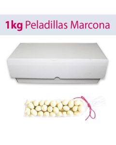 Peladillas blancas de almendra marcona a granel, caja de 1 Kg