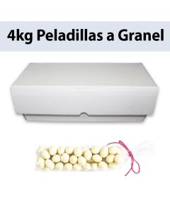 Peladillas blancas de almendra a granel, cajón de 4kg