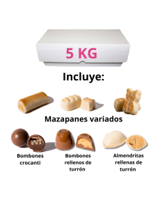 Surtido a granel de Mazapán, caja de 5 Kg