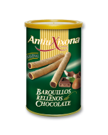 Caja de 12 latas de Barquillos Rellenos de Chocolate