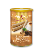 Barquillos rellenos de crema de cappuccino